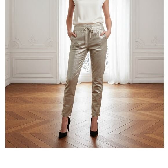 Flog Gold Metallic Jogger Loren Pants 26 - Picture 1 of 9